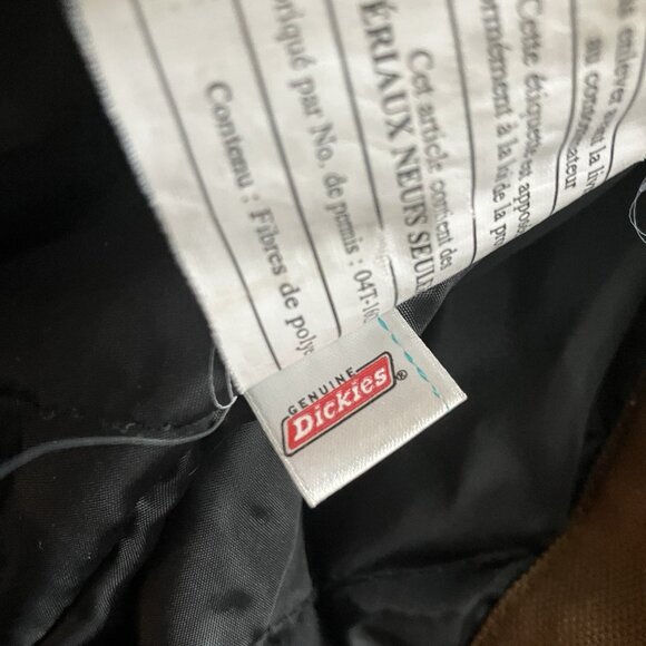 Y2K Dickies Canvas Hoodie Jacket Mens Tan Brown Distressed Utility 90s Workwear - Picture 7 of 12